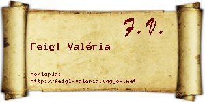 Feigl Valéria névjegykártya